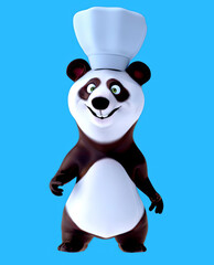 Fun 3D cartoon panda talking and presenting
