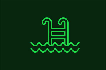  pool swimming  illustration in flat style design. Vector illustration.	