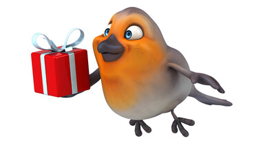 Fun 3D cartoon bird illustration
