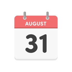 8月31日･August 31の日めくりカレンダーのアイコン - 8/31の日付入りの暦のデザイン素材	