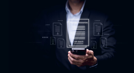 Dream Job and Occupation Recruitment Employment Concept, Businessman searching dream job and Looking for a new job recruitment employment.