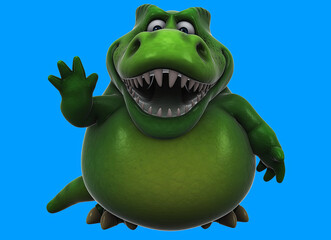 Fun 3D cartoon dinosaur saying hi © Julien Tromeur