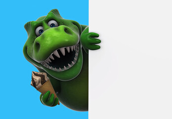 Fun 3D cartoon dinosaur with an ice cream © Julien Tromeur