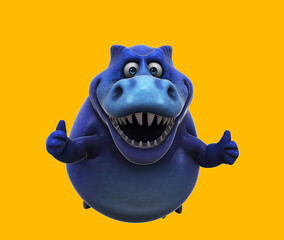 Fun 3D cartoon trex with thumbs up and down © Julien Tromeur