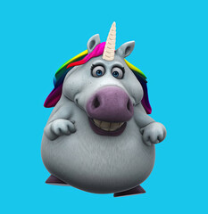 Fun 3D cartoon unicorn dancing © Julien Tromeur