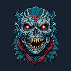 horror mask vector illustation. the theme from hallowen and horror scene. can be used for t-shirt and more