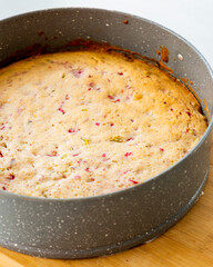  Pretty Tea Cake with Raspberries and Pistachios Close Up