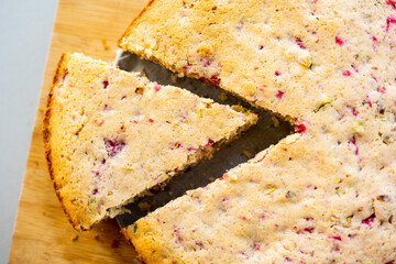  Pretty Tea Cake with Raspberries and Pistachios Close Up