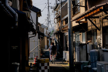 Amazing view of Japanese Houses at small roadway or Alley in Maizuru, Kyoto, Japan