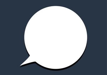 Bocadillo o burbuja de hablar vacío en fondo azul