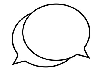 Icono negro de dos bocadillos o burbujas de hablar