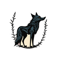 wolf head vector
