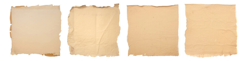 Vintage ripped paper png cut out element set