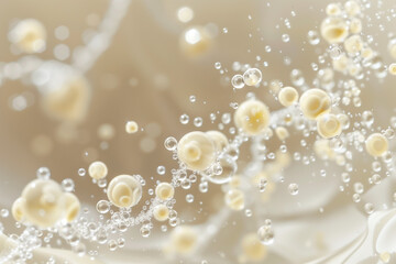 AHA/BHA Exfoliation: Close-Up View of Molecules Dissolving Dead Skin Cells for Brighter, Healthier Skin