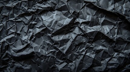 Background of crumpled black paper 