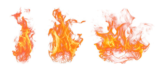 PNG Fire bonfire illuminated  cut out element set