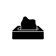 Tissue box icon vector isolated on  white background. Sanitary product for wiping and cleaning purposes with simple flat art style drawing.