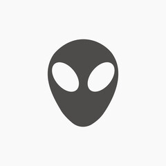 Alien head icon vector. extraterrestrial, stranger, invader symbol sign