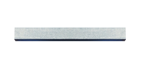 Horizontal galvanized steel short length beam - on isolated transparent background.