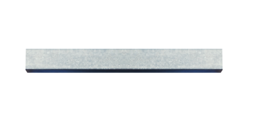 Horizontal galvanized steel short length beam - on isolated transparent background.
