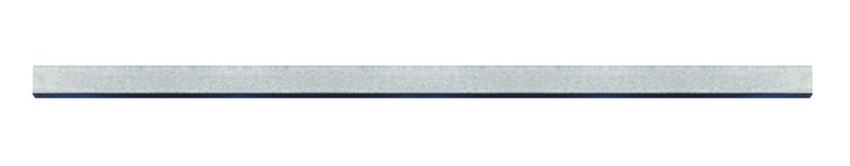 Very long horizontal beam made of galvanized steel - on isolated transparent background.