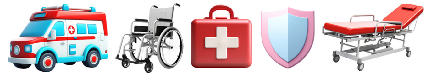 Obraz premium 3D medical png cut out element set