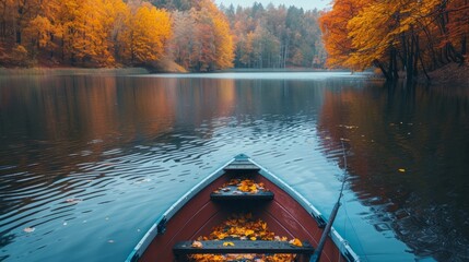 Autumn Lake Boat rides and fishing for recreational activities 