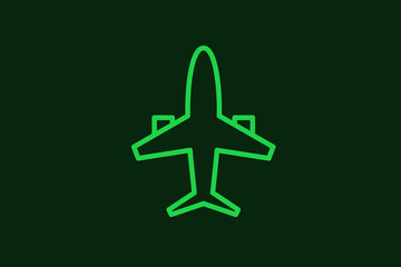 airplane illustration in flat style design. Vector illustration.