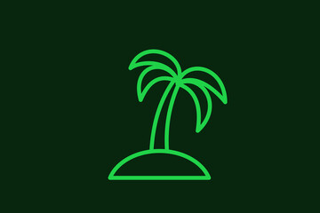palm illustration in flat style design. Vector illustration.