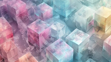 Abstract background with colorful glass cubes.  A vibrant and modern design.