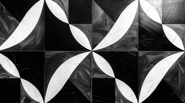 Captivating black and white geometric pattern embodies classic sophistication 