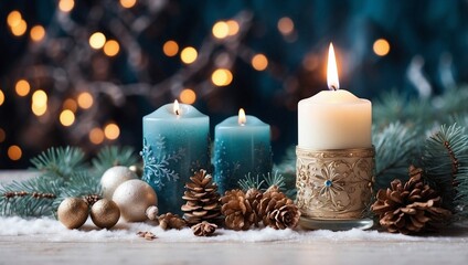 christmas decoration with candle