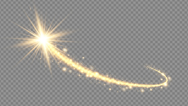 Light glow effect stars bursts with sparkles isolated on transparent background. Stock royalty free vector illustration. PNG	