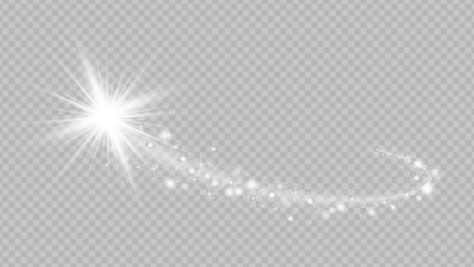 Light glow effect stars bursts with sparkles isolated on transparent background. Stock royalty free vector illustration. PNG  © Vector light Studio