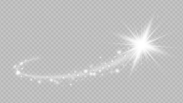 Light glow effect stars bursts with sparkles isolated on transparent background. Stock royalty free vector illustration. PNG	