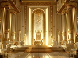 Obraz premium Golden Throne Room - A Grand Hall of Power