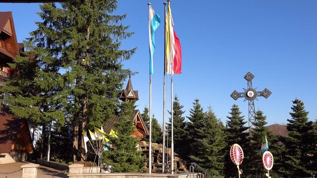 Marian Shrine of Our Lady of Fatima in Zakopane, Poland was built in years 1987 to 1992. In 1997, consecration under patronage of Mother of God of Fatima by Pope John Paul II.