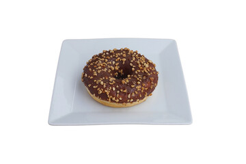 chocolate donut isolated on white background