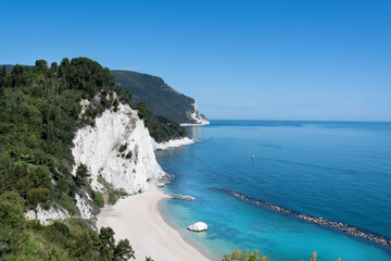 view of numana beach in the conero reserve