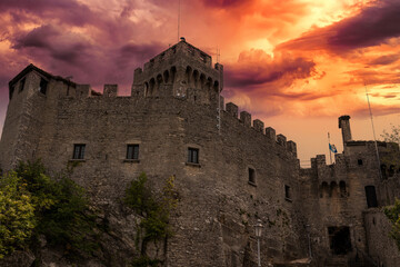 front view of the second medieval tower of san marino