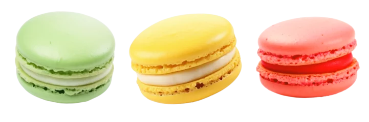 PNG Colorful French macarons dessert set