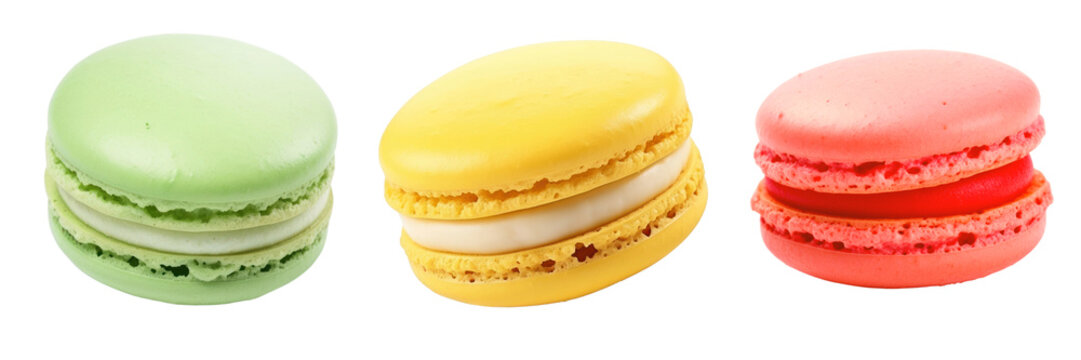 PNG Colorful French macarons dessert set