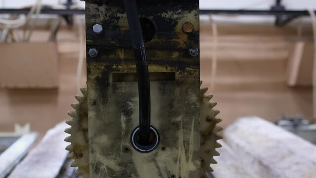 Galvanic coating of metal. Containers with metal are immersed in a solution.