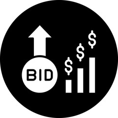 Vector Design Bid Increment Icon Style