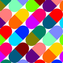 Discover a dynamic illustration of colorful capsule tiles, ideal for modern designs and creative projects. Perfect for backgrounds, presentations, and digital art.