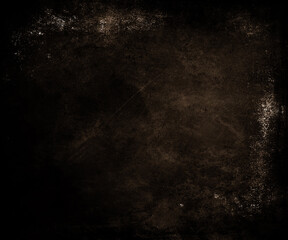 Dark brown grunge vintage background, scary horror texture
