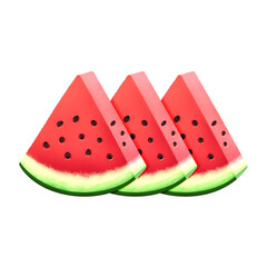 illustration of slice fresh bright red watermelon with seeds 