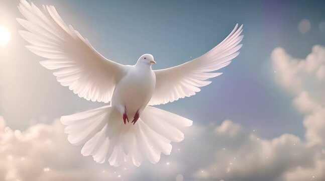 dove in the sky. Holy spirit