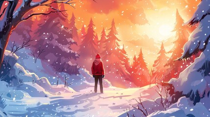 Obraz premium Winter Wildlife Designing Nature-Inspired Winter Background Art
