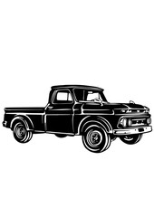 Old Truck SVG, Car SVG, American Car SVG, USA Flag SVG, Transport SVG, Vehicle SVG, Old Truck Silhouette, Old Truck Vector, Clipart, Cut file for Cricut SVG, JPG, PNG